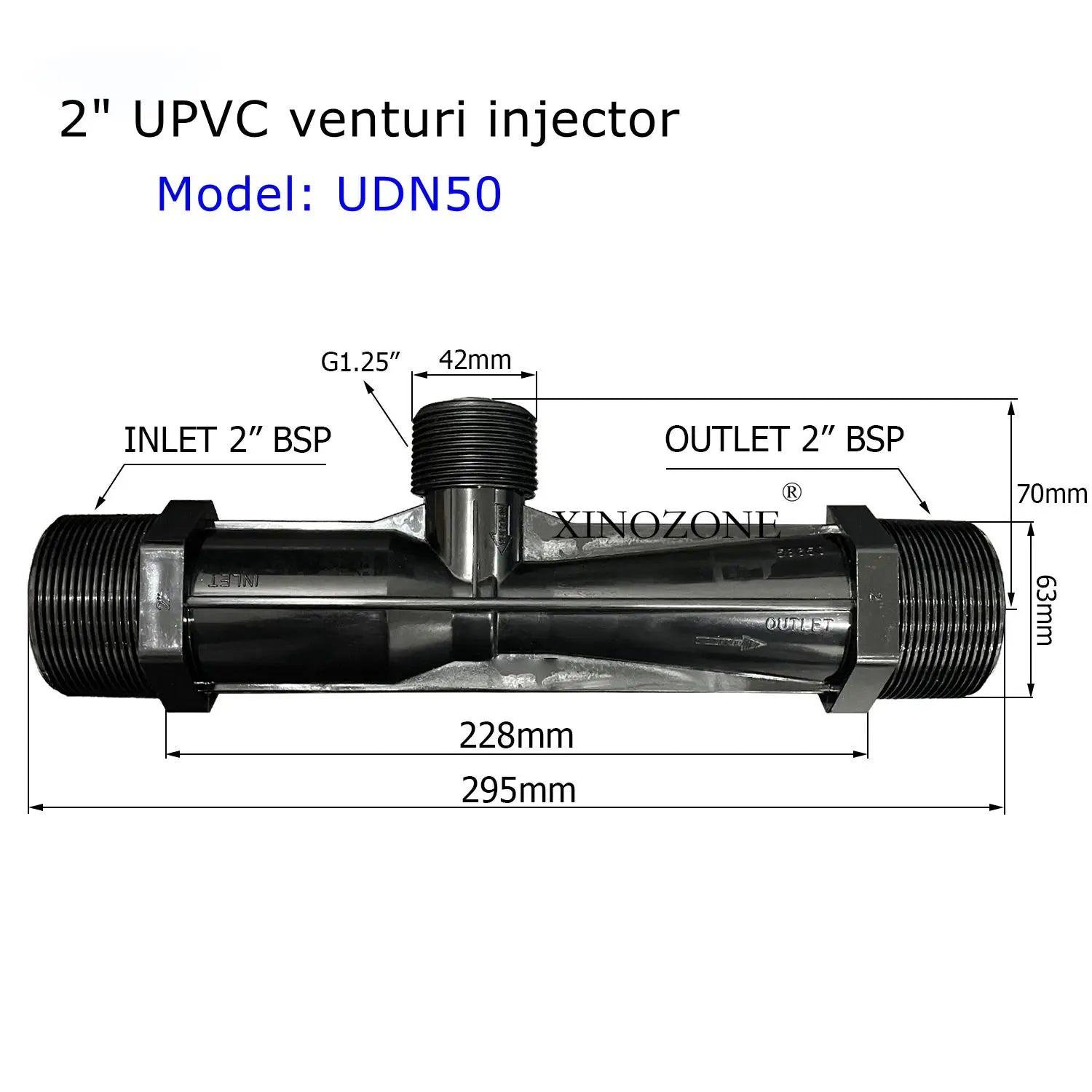 Livraison gratuite UPVC Venturi injecteur mélange gaz et liquide mélangeur connecteur mélange XINOZONE