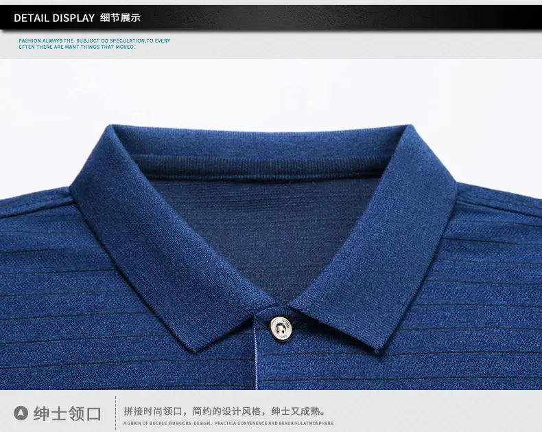 Polos rayés à manches longues pour hommes, Streetwear décontracté, Vêtements d'affaires, Mode coréenne, Polyvalent, Nouveau, Automne, Printemps