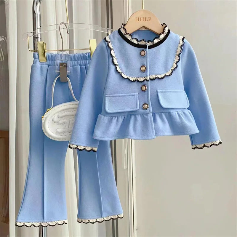 Ensemble pantalon pour filles de 1 à 10 ans, 2 pièces, manches longues, vêtements de survêtement, tenues mignonnes pour bébé, nouvelle collection printemps 2024