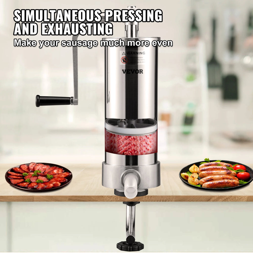 SucceBuy – remplisseur de saucisses Vertical, capacité de 1.5/3l, processeurs de remplissage alimentaire avec 3 Tubes de farce, accessoires de cuisine, appareil ménager