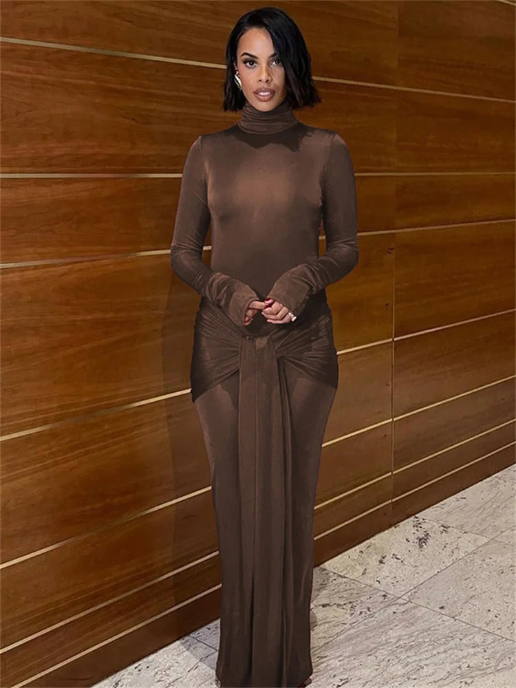 Tossy-Robe Longue Plissée à Manches sulfpour Femme, Tenue de Soirée Slim, à Lacets, Couleur Unie, Nouvelle Collection Printemps 2024