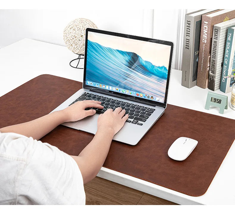 Tapis de bureau imperméable en PU, housse de protection, grand tapis de souris pour ordinateur portable, antidérapant, facile à nettoyer, pour clavier