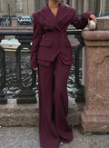 Ensemble Blazer décontracté à simple boutonnage pour femmes, manches longues, revers, col en v, manteau cintré à la taille, vêtements de printemps et d'automne, 2026