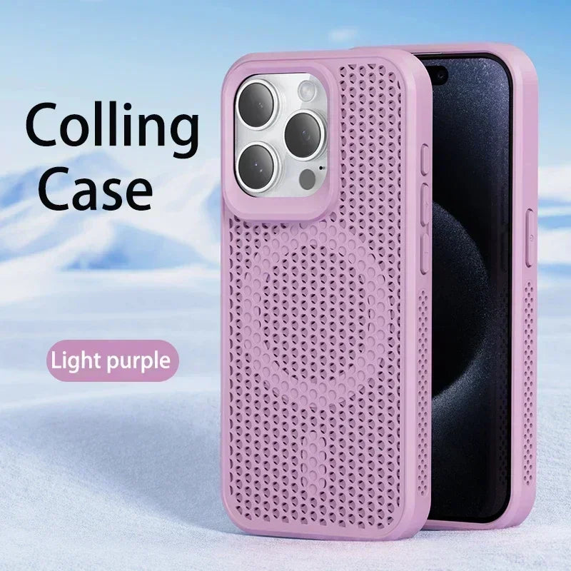 Coque de téléphone à Dissipation thermique et rafraîchissante, étui magnétique arrière rigide et respirant pour iPhone 17 16 15 14 13 12 11 Pro Max Plus pour Magsafe