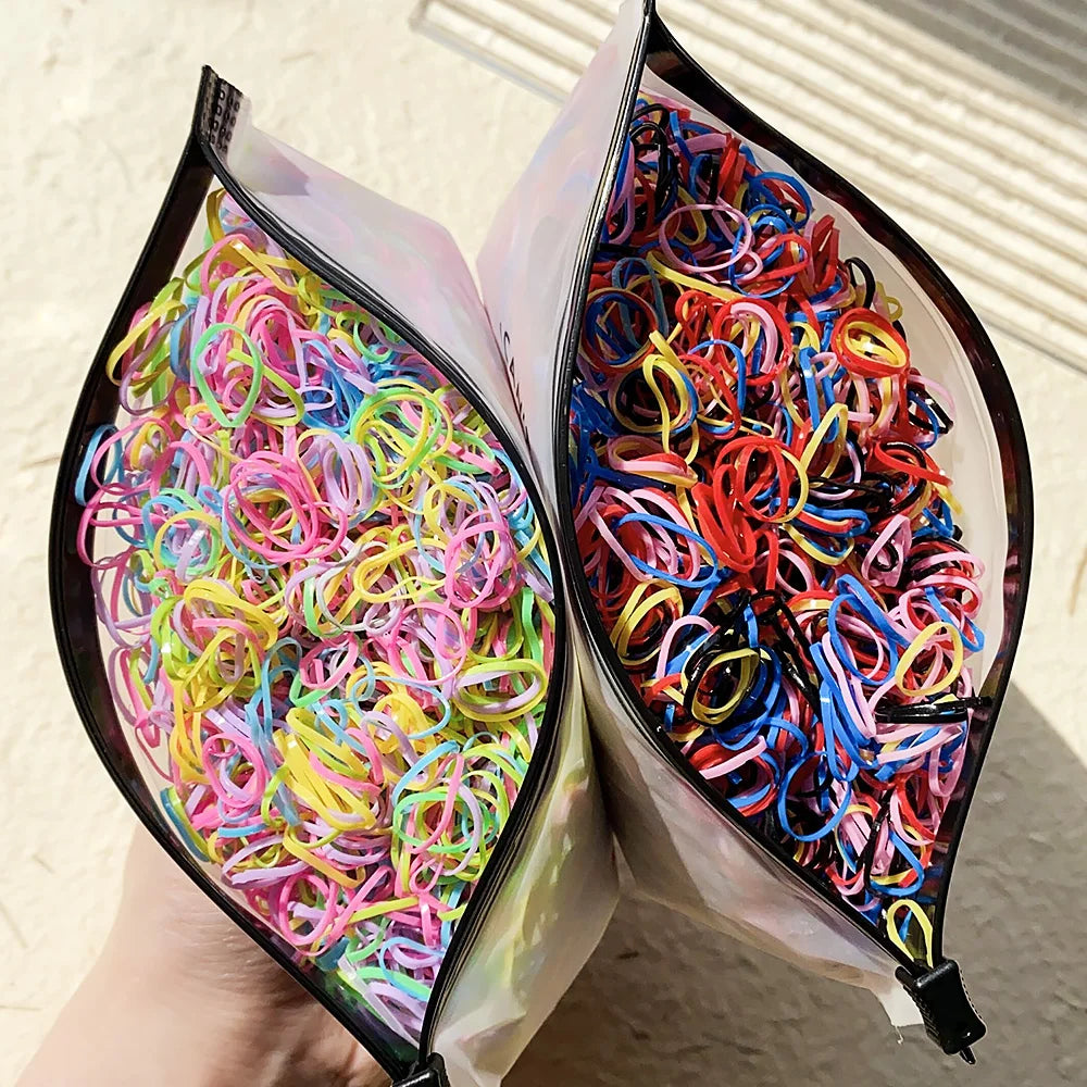 Artificiel astique de poulet coloré pour filles, attaches pour cheveux, bande de sauna, porte-queue de cheval pour enfants, accessoires pour cheveux, 500 pièces, 1000 pièces, 2000 pièces