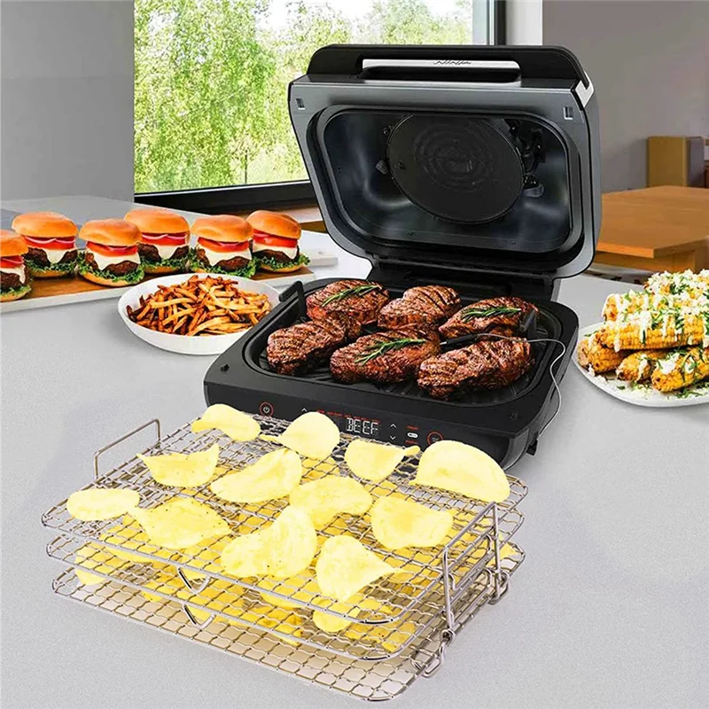 A25UAir support de friteuse pour friteuse à Air Ninja Foodi Grill XL, support de déshydrateur multicouche grille à pain grillé accessoires de friteuse à Air