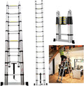 Échelle A cadre échelle télescopique 3.8m échelle d'extension télescopique en aluminium multi-usages avec barre stabilisatrice pour la maison, EN131