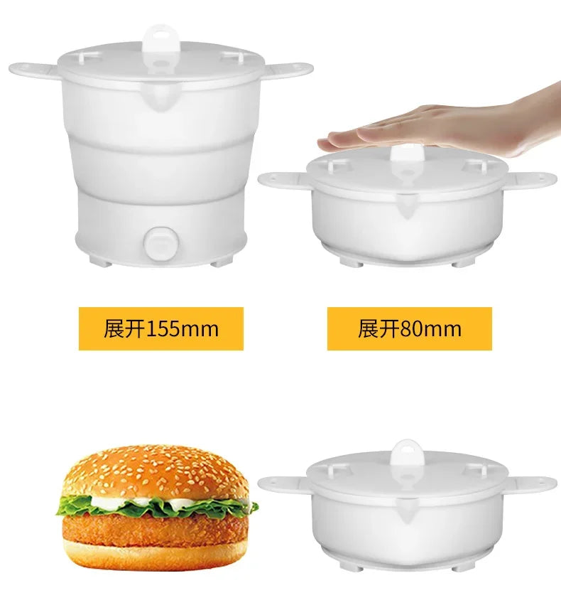 Cuiseur électrique pliant multifonction, Mini riz chaud, dortoir d'étudiants, nouilles pour cuisine, maison, voyage, EU 800w