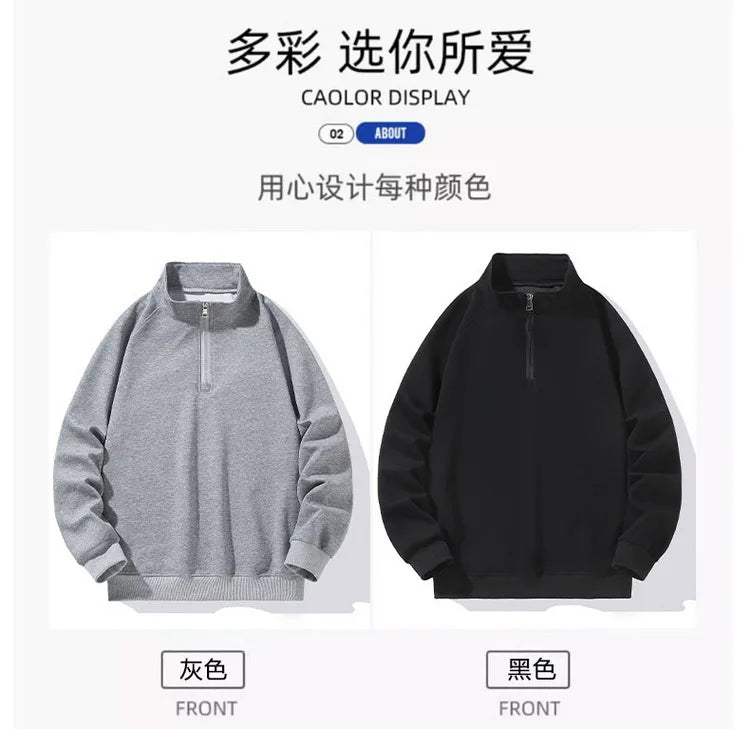 Sweat-Shirt à Demi Col Roulé pour Homme, Vêtement de Grande Taille, à Manches sulf, avec Fermeture Éclair, Adapté au Printemps et Automne, 10XL