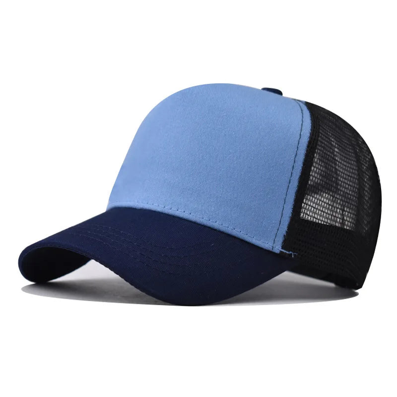 Casquette de Baseball pour adulte, chapeau en filet, couleur pure, unisexe, été, respirant, sans motif, ombre, printemps, automne, hip hop, ajusté
