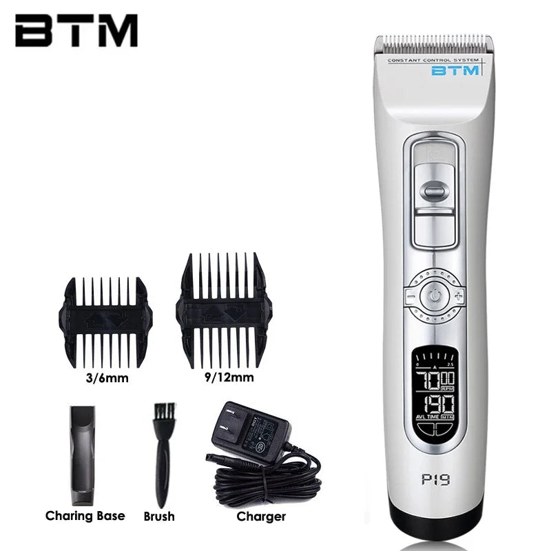 BTM P19 tondeuse à cheveux professionnelle tondeuse à cheveux pour Salon de coiffure ensemble de coupe de cheveux électrique Rechargeable hommes Machine de coupe de cheveux