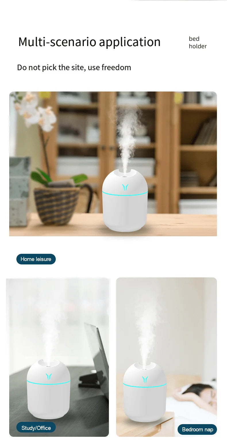 Diffuseur d'aromathérapie portable – Humidificateur USB compact pour l'air sec, le soulagement du stress et la mise au point, convient au porte-gobelet ou au sac pour ordinateur portable
