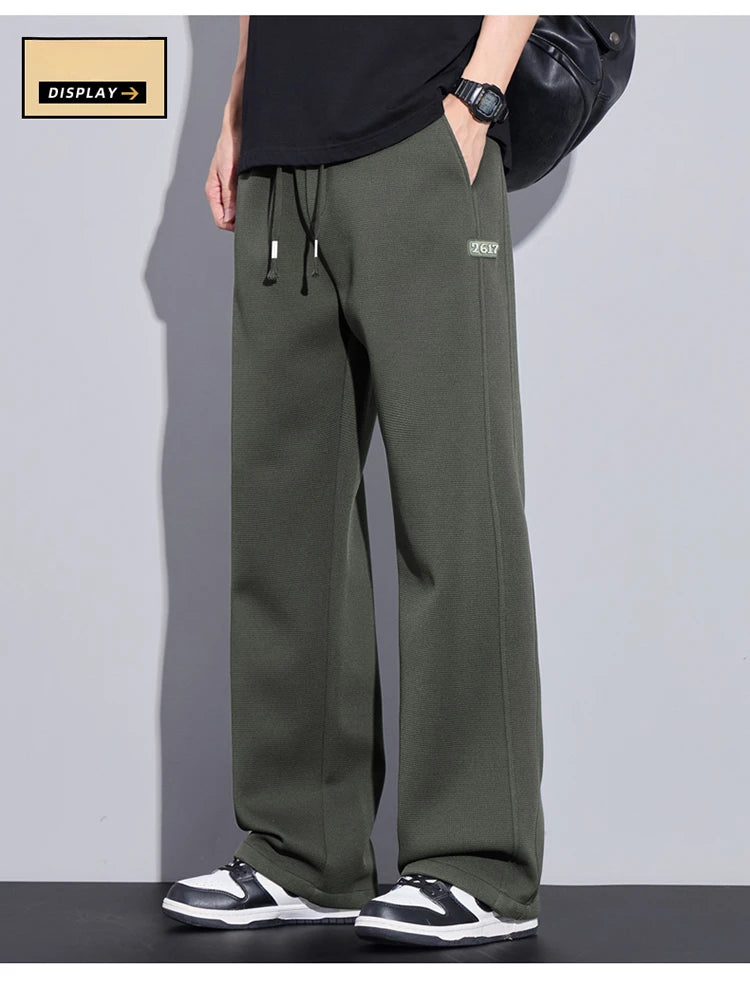 Pantalon droit décontracté pour homme, vêtements de proximité, streetwear uni, nouveau, printemps 2025, fjZG9860