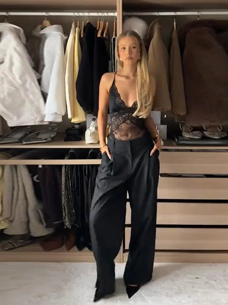 Body en dentelle patchwork ajouré transparent pour femme, décolleté plongeant, tenue de soirée sexy printemps, clubwear pour femmes
