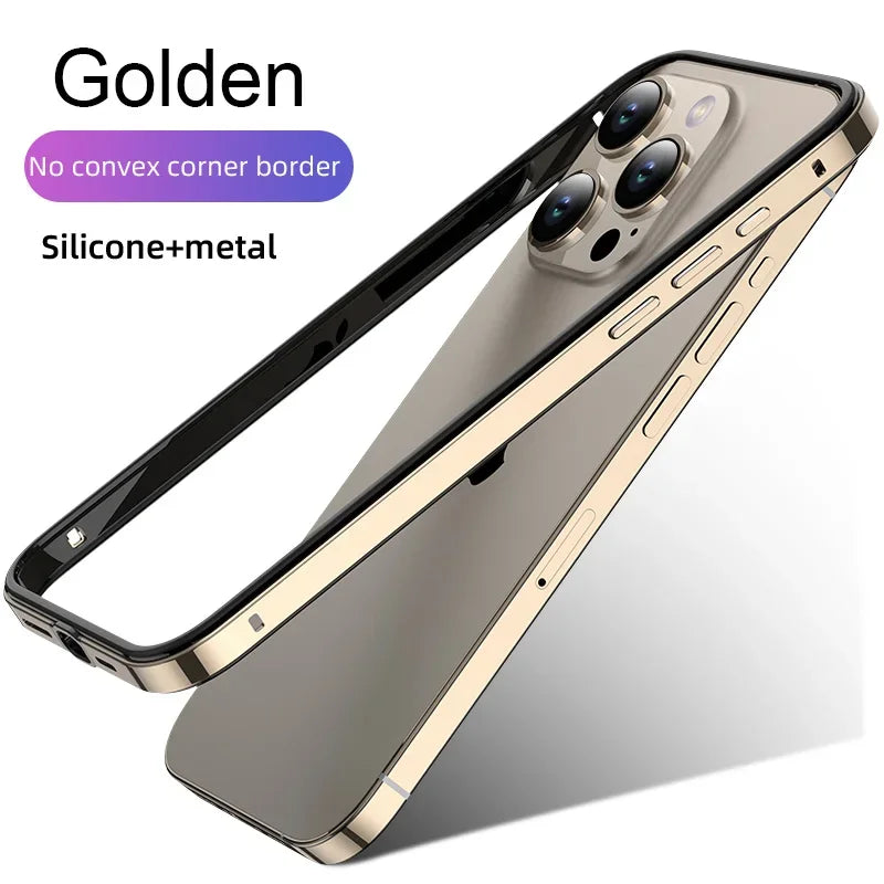 Étuis de téléphone en métal et aluminium, cadre hybride en Silicone, pour iPhone 17 16 15 Pro Max 14 13 12, pare-chocs à meilleure chaleur