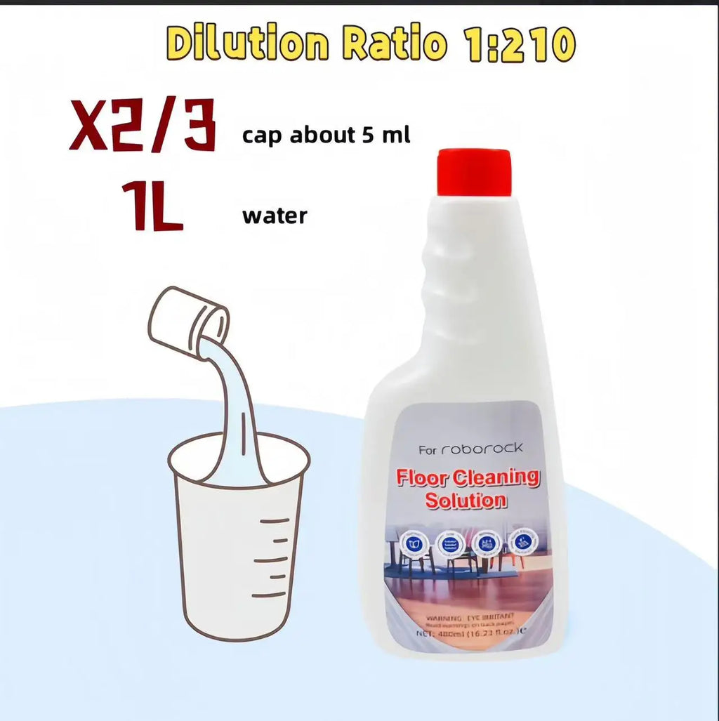 OMO 480ML liquide pour Roborock F25 ACE F25 Ultra/Dyad/S7/S8 nettoyage des sols pièces d'aspirateur Robot vadrouilles antibactériennes