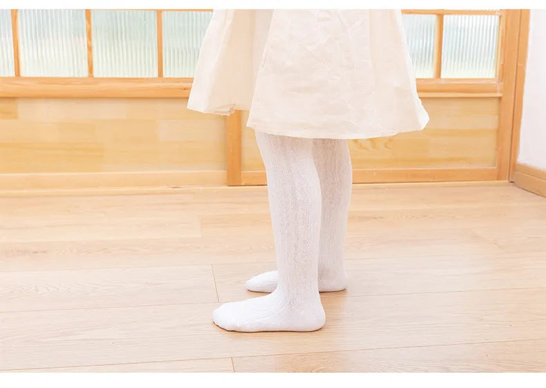 Collants tricotés en maille pour bébés filles, mignons, en coton, taille haute, respirants, pour tout-petits de 0 à 6 ans, printemps-automne