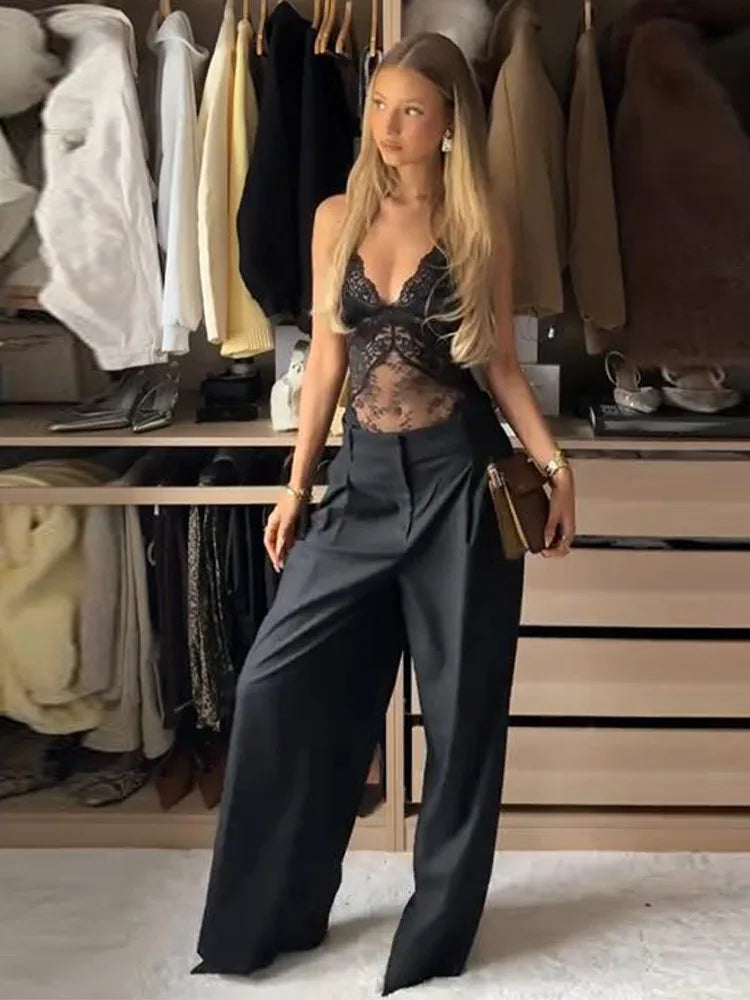 Body en dentelle patchwork ajouré transparent pour femme, décolleté plongeant, tenue de soirée sexy printemps, clubwear pour femmes