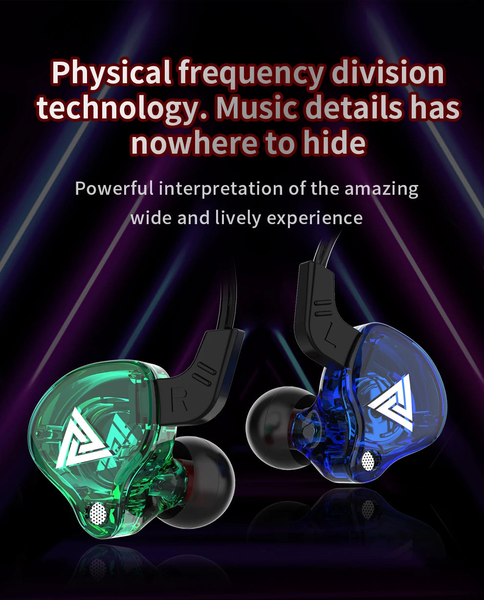 Original QKZ AK6 dans l'oreille écouteur 6 unité de pilote dynamique casque avec micro stéréo sport HIFI caisson de basses casque moniteur écouteurs