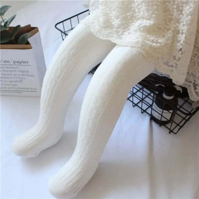 Collants tricotés en maille pour bébés filles, mignons, en coton, taille haute, respirants, pour tout-petits de 0 à 6 ans, printemps-automne