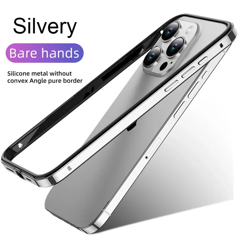 Étuis de téléphone en métal et aluminium, cadre hybride en Silicone, pour iPhone 17 16 15 Pro Max 14 13 12, pare-chocs à meilleure chaleur