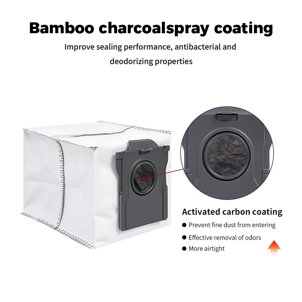 Chiffons de nettoyage, sacs à poussière pour Dreame X50 Pro/X50 Ultra/X50 Master/L40S Pro Ultra/L50 Pro Ultra/MOVA V50 Ultra, brosses principales et latérales, filtres