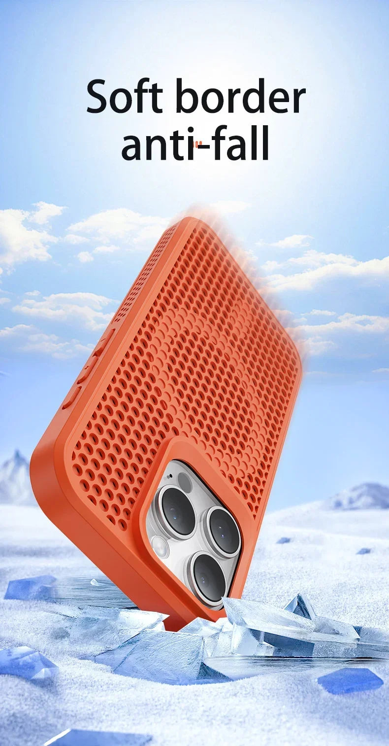 Coque de téléphone à Dissipation thermique et rafraîchissante, étui magnétique arrière rigide et respirant pour iPhone 17 16 15 14 13 12 11 Pro Max Plus pour Magsafe