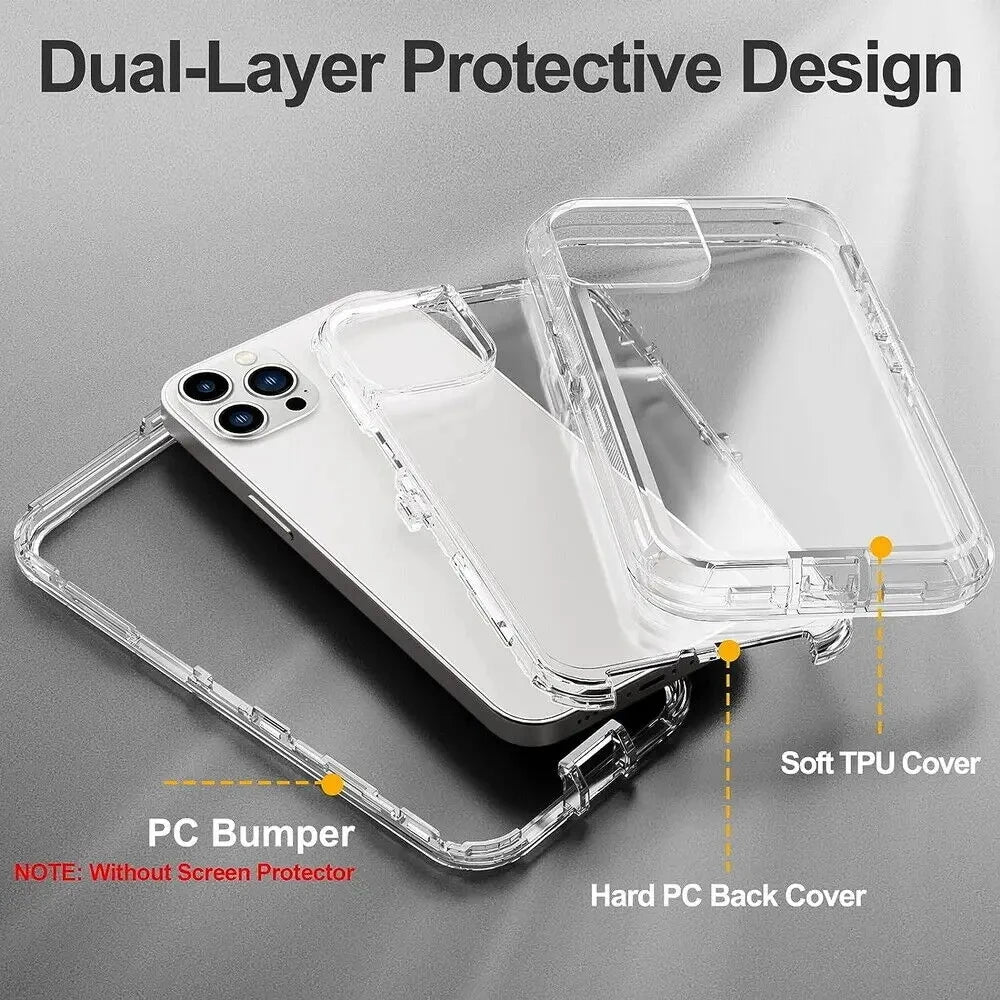 Coque de téléphone 3 en 1 pour iPhone 17 16E 15 14 16 PLUS 11 17 Pro MAX MINI 17 Air, hybride robuste, résistante aux chocs, armure rigide