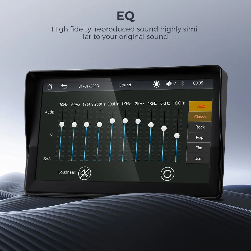 Autoradio sans fil portable avec caméra de recul FM, lecteur vidéo, Android Auto, écran tactile universel, limitation, 7"