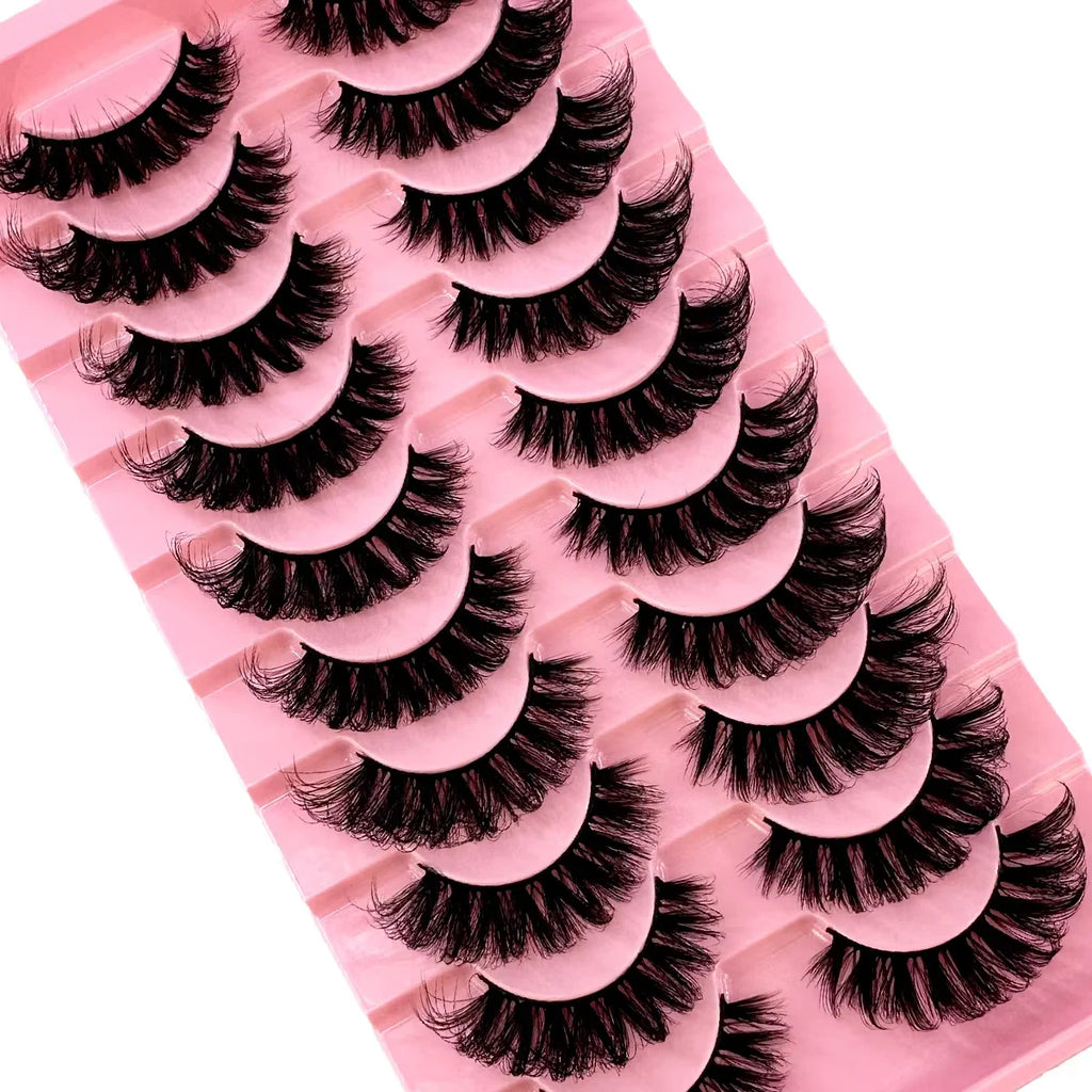 10 paires de Faux Cils 8D en vison naturel, Volume dramatique, Extension de Faux Cils, vente en gros, outil de maquillage