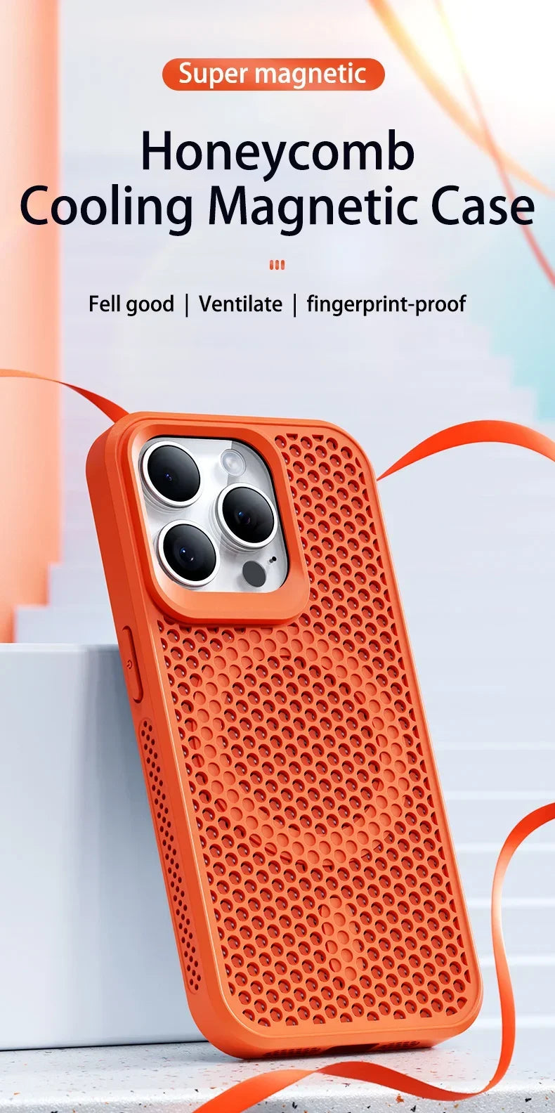 Coque de téléphone à Dissipation thermique et rafraîchissante, étui magnétique arrière rigide et respirant pour iPhone 17 16 15 14 13 12 11 Pro Max Plus pour Magsafe