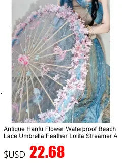 Lolita-Parapluie en dentelle fait main pour fête, fleur de printemps, fête de mariage, parasol Versailles, casque d'écoute, El Principito