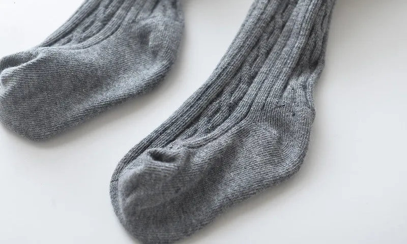 Collants tricotés en maille pour bébés filles, mignons, en coton, taille haute, respirants, pour tout-petits de 0 à 6 ans, printemps-automne