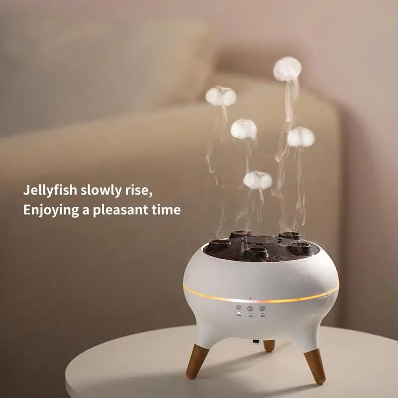 Humidificateur d'air dynamique méduse, diffuseur d'huile essentielle de 250ml, humidificateur de chambre à coucher avec télécommande avec 7 veilleuses colorées