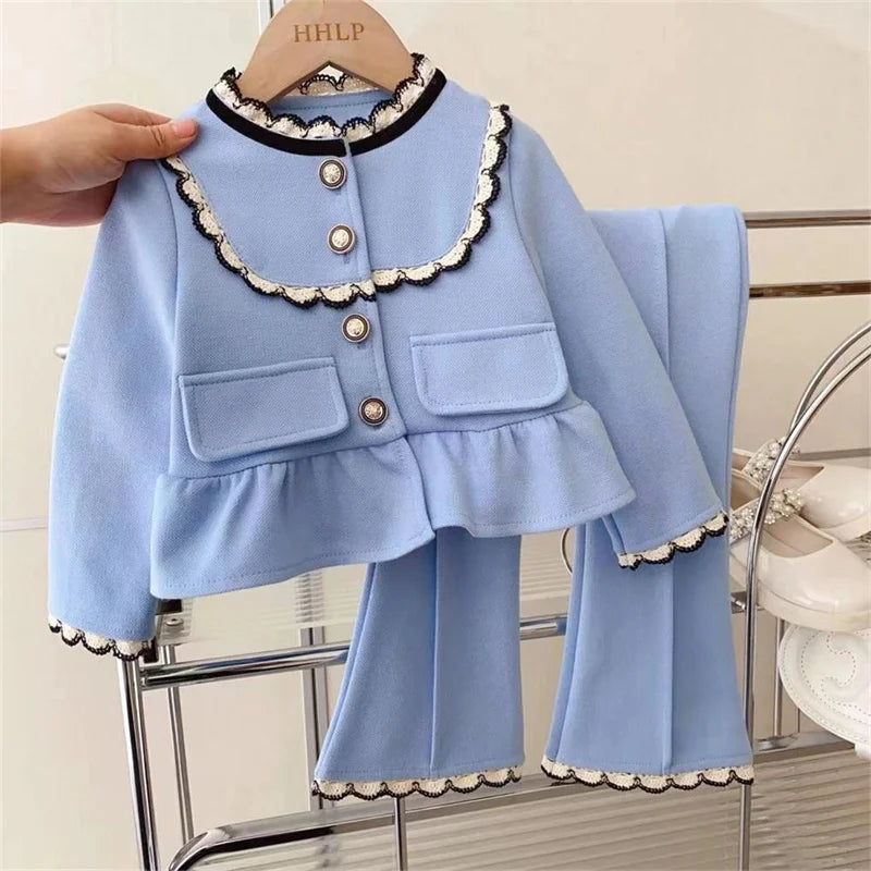Ensemble pantalon pour filles de 1 à 10 ans, 2 pièces, manches longues, vêtements de survêtement, tenues mignonnes pour bébé, nouvelle collection printemps 2024