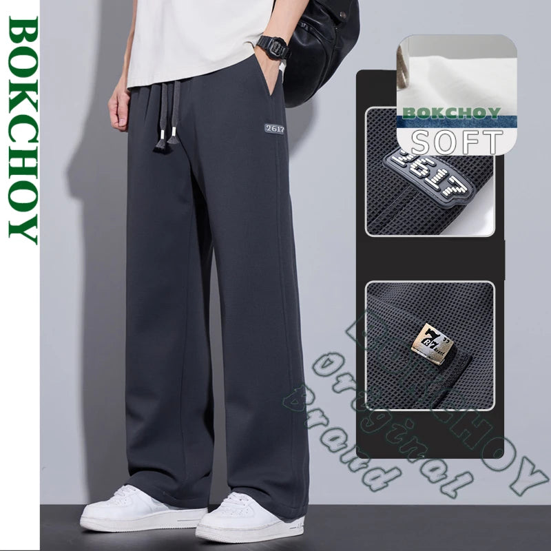 Pantalon droit décontracté pour homme, vêtements de proximité, streetwear uni, nouveau, printemps 2025, fjZG9860