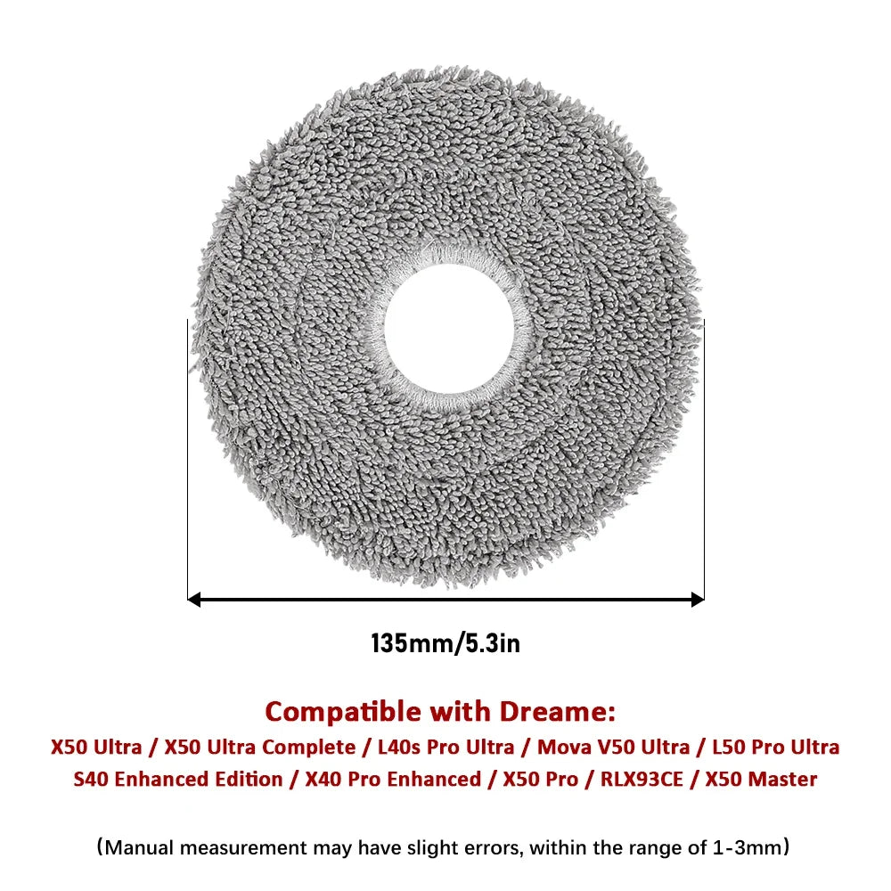 Chiffons de nettoyage, sacs à poussière pour Dreame X50 Pro/X50 Ultra/X50 Master/L40S Pro Ultra/L50 Pro Ultra/MOVA V50 Ultra, brosses principales et latérales, filtres
