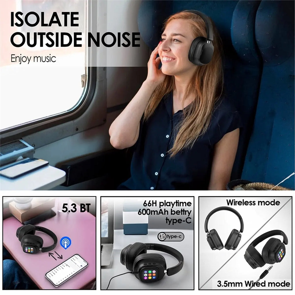 -ANC930Plus casque antibruit actif casque sans fil hybride avec écran LED à commande tactile multi-magnétique