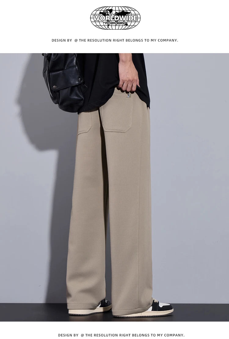 Pantalon droit décontracté pour homme, vêtements de proximité, streetwear uni, nouveau, printemps 2025, fjZG9860