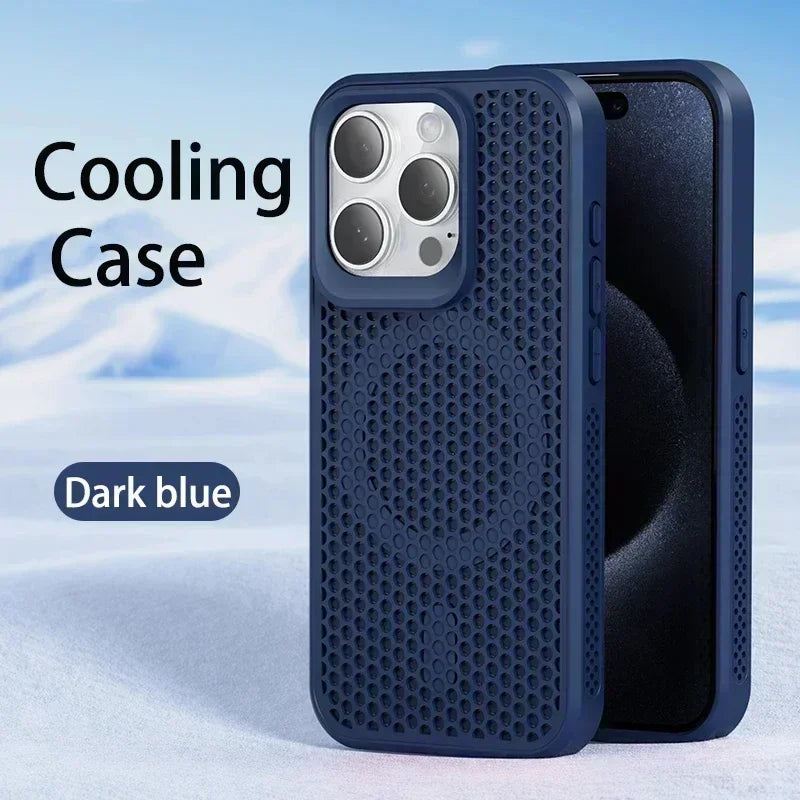 Coque de téléphone à Dissipation thermique et rafraîchissante, étui magnétique arrière rigide et respirant pour iPhone 17 16 15 14 13 12 11 Pro Max Plus pour Magsafe