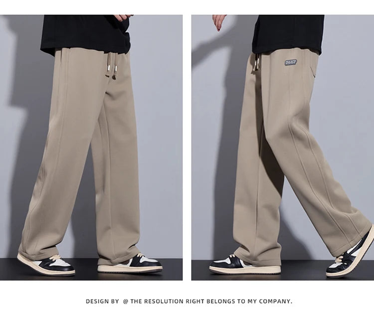 Pantalon droit décontracté pour homme, vêtements de proximité, streetwear uni, nouveau, printemps 2025, fjZG9860