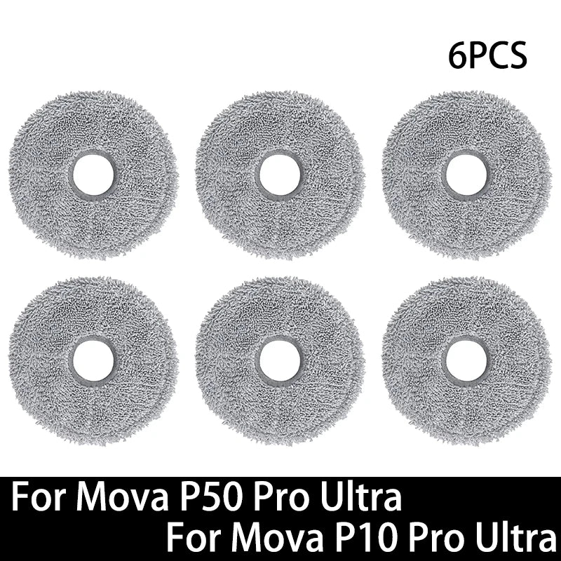 Pièces détachées pour robot aspirateur Mova P50 Pro Ultra / Mova P10 Pro Ultra : brosse principale, brosse latérale, filtre HEPA, chiffon de nettoyage, sac à poussière, accessoires