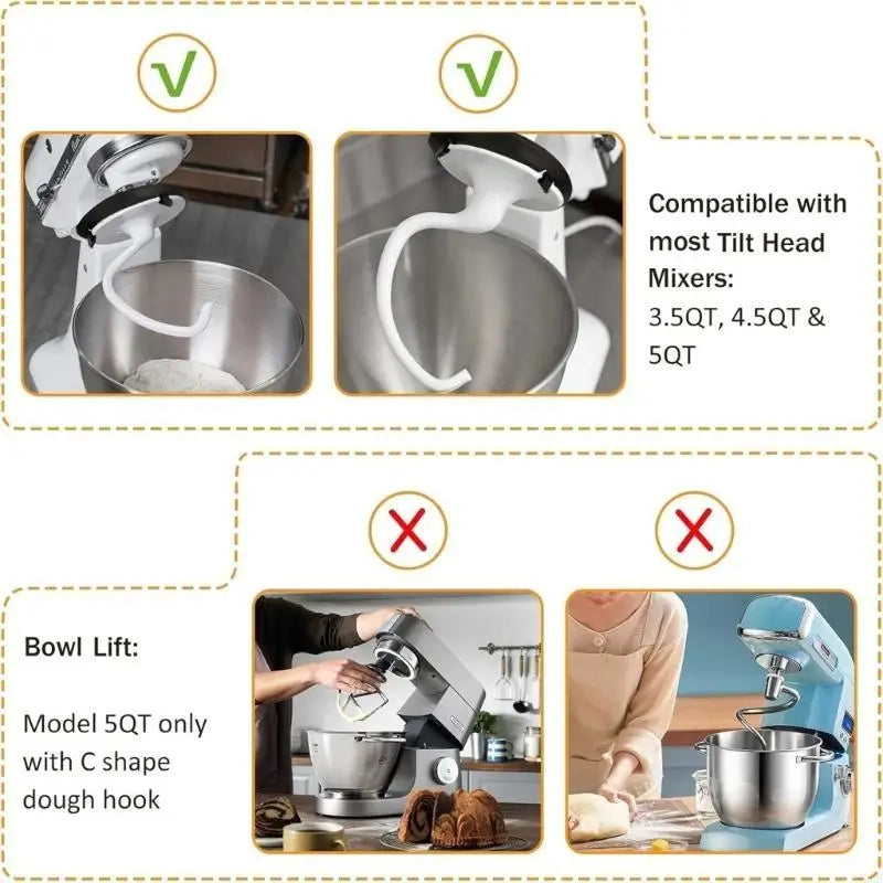 425B Pâte Hook Bouclier Mixers cuisine Accessoires pour éviter le désordre dans cuisson cuisson du couvercle en