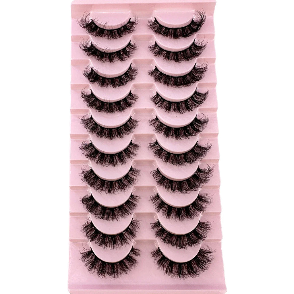 10 paires de Faux Cils 8D en vison naturel, Volume dramatique, Extension de Faux Cils, vente en gros, outil de maquillage