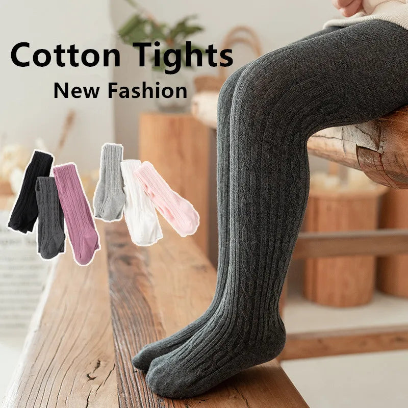 Collants tricotés en maille pour bébés filles, mignons, en coton, taille haute, respirants, pour tout-petits de 0 à 6 ans, printemps-automne