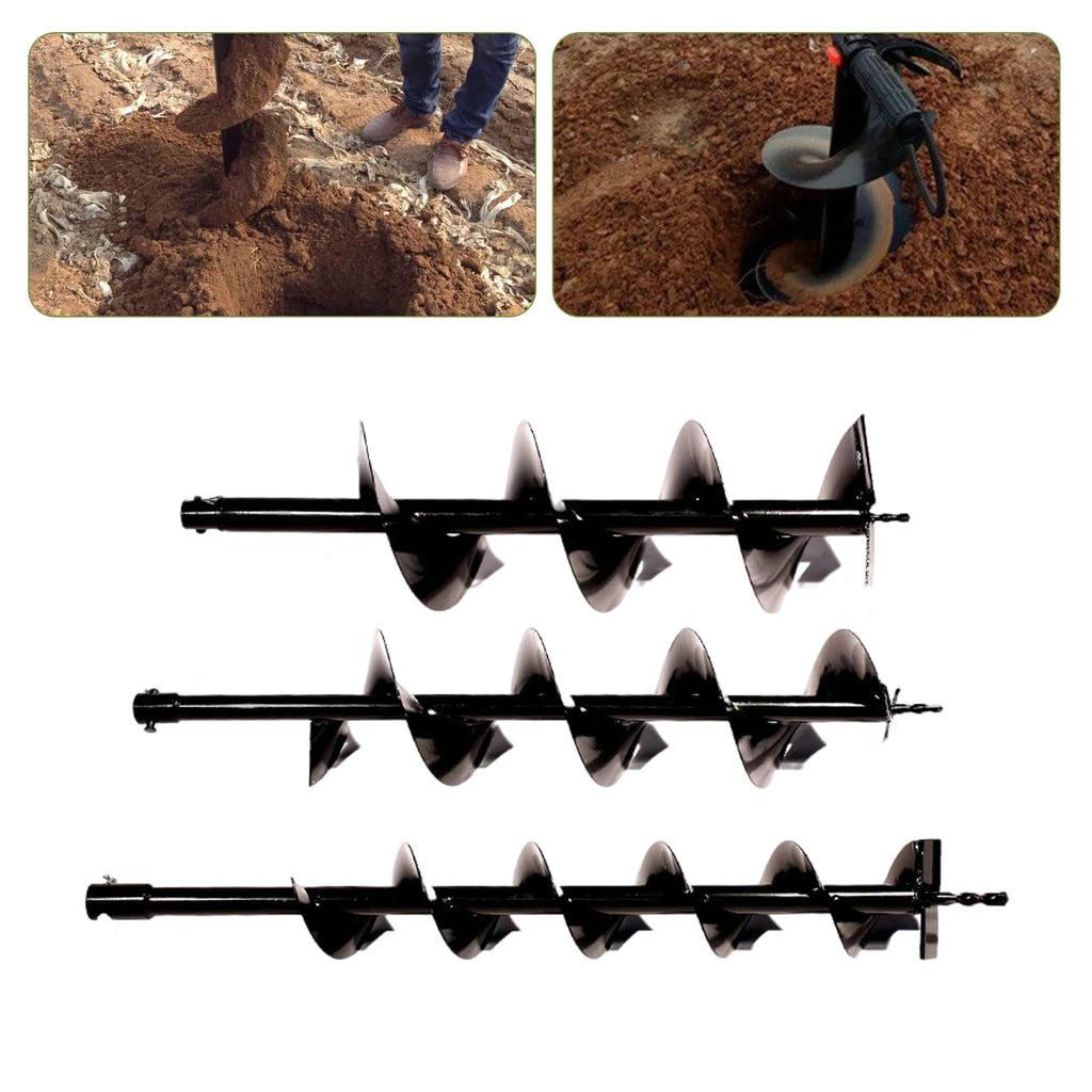 Forets en spirale pour jardinière de clôture de jardin, foret de trou de poteau, projets de sol, alésoir d'outil, 4 po, 6 po, 8 po de largeur, 3 pièces