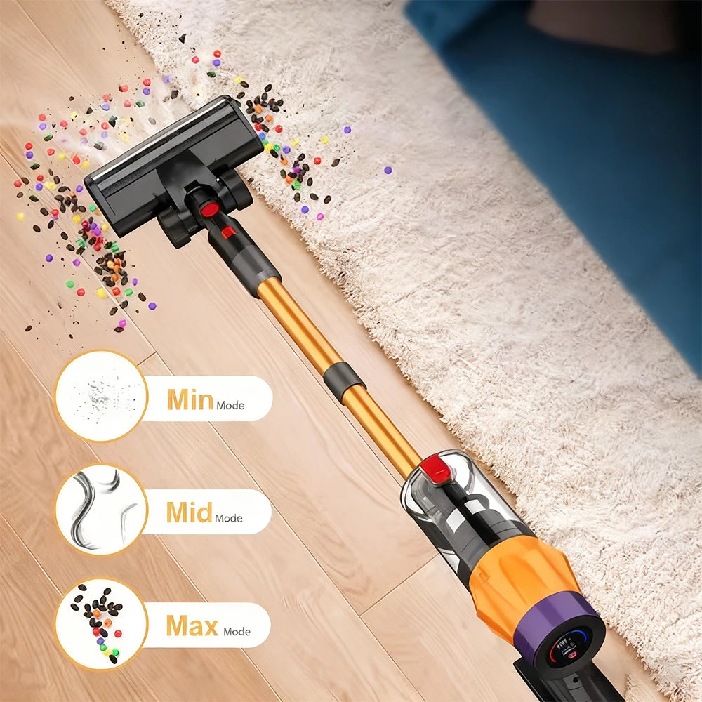 Aspirateur sans fil 550W, moteur sans balais, aspiration 55K PA, aspirateur Vertical, tasse à poussière pour maison intelligente, 3 têtes de brosse