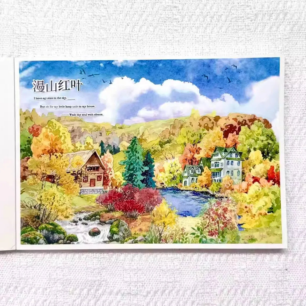 Ruban adhésif Washi doré pour animaux de compagnie, nouvelle Villa de montagne Shian, forêt de printemps, Littlefox, forêt des neiges, blanc, automne