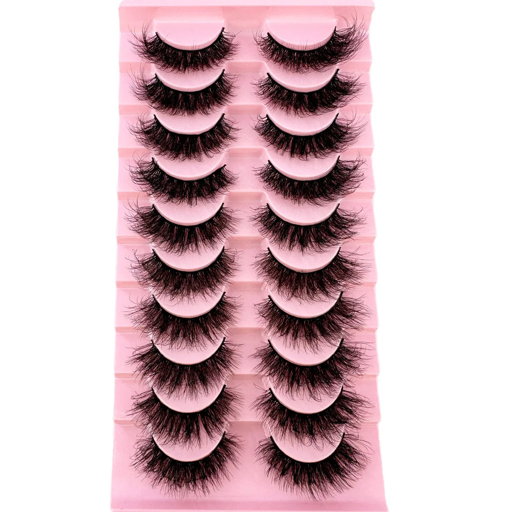 10 paires de Faux Cils 8D en vison naturel, Volume dramatique, Extension de Faux Cils, vente en gros, outil de maquillage