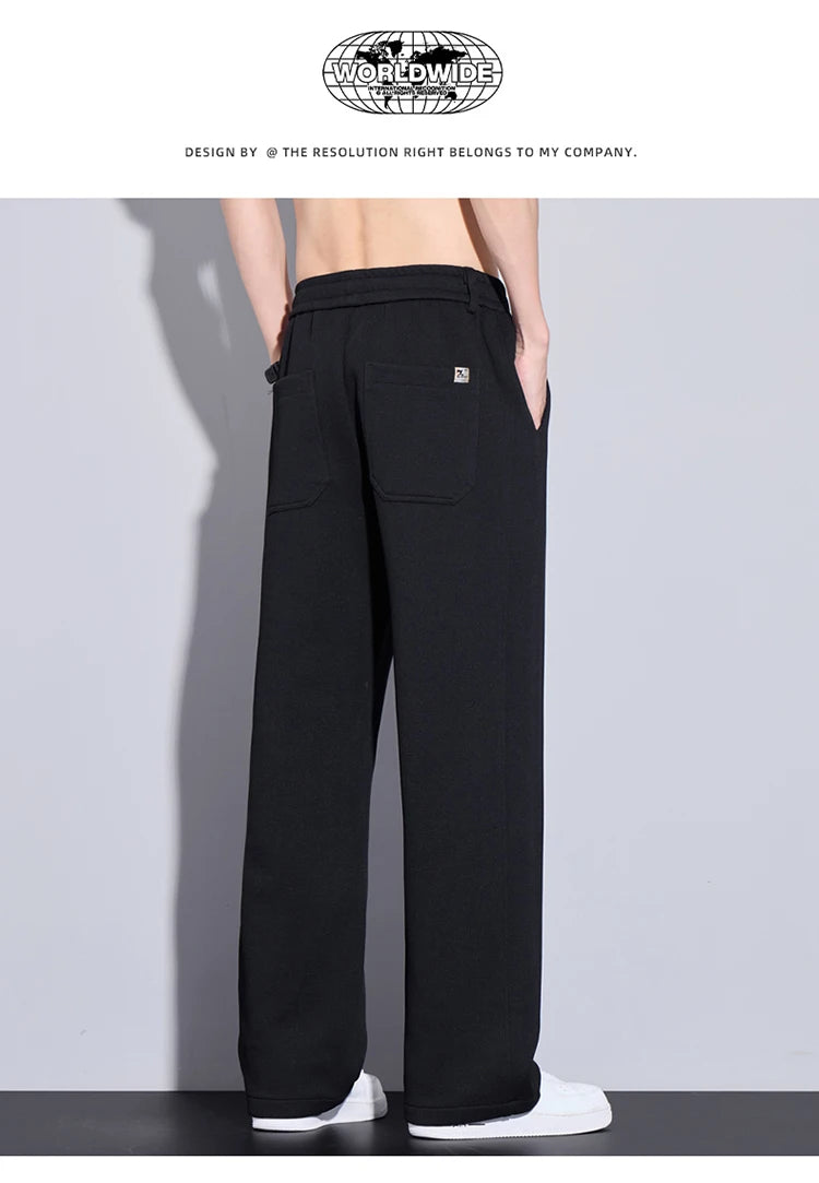 Pantalon droit décontracté pour homme, vêtements de proximité, streetwear uni, nouveau, printemps 2025, fjZG9860